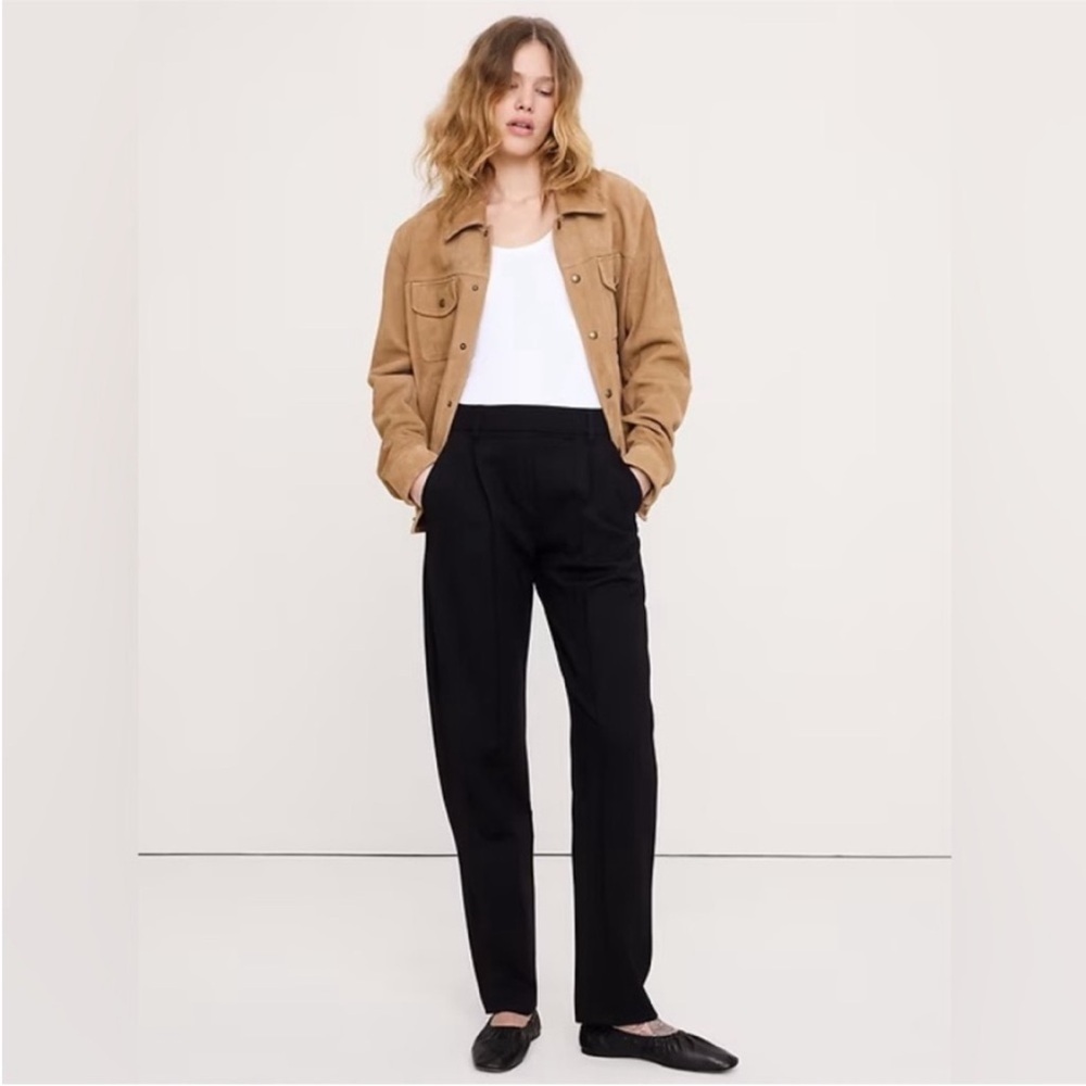 NWT! Banana Republic High-Rise Tapered Drapey Ponte Pull-On Pant - Small 🖤875489